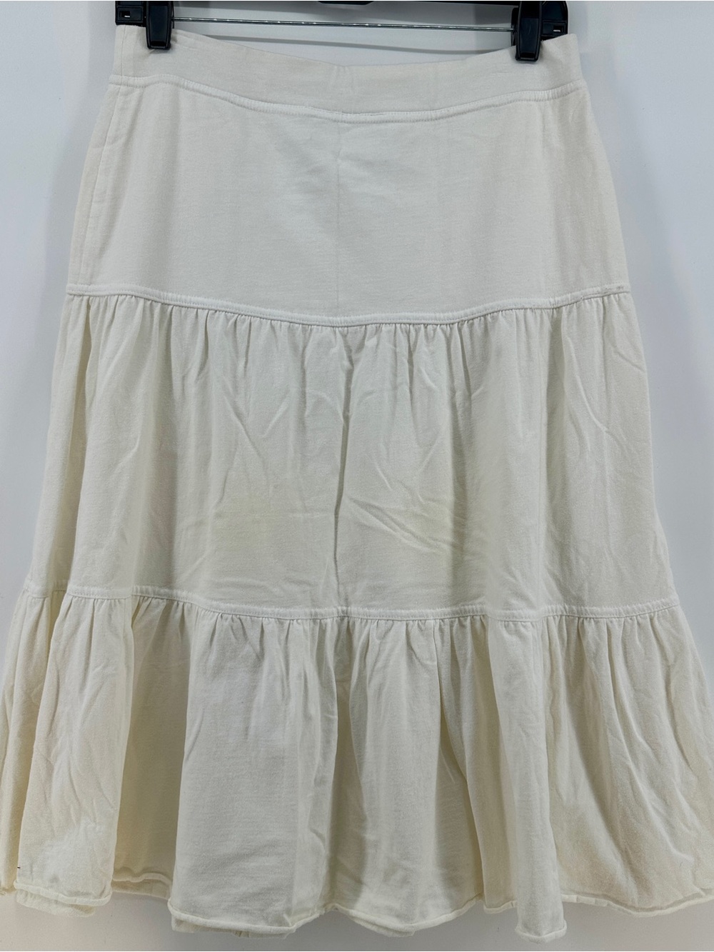 Mountain Lake Cream Tiered Cotton Midi Skirt Small Boho Cottagecore